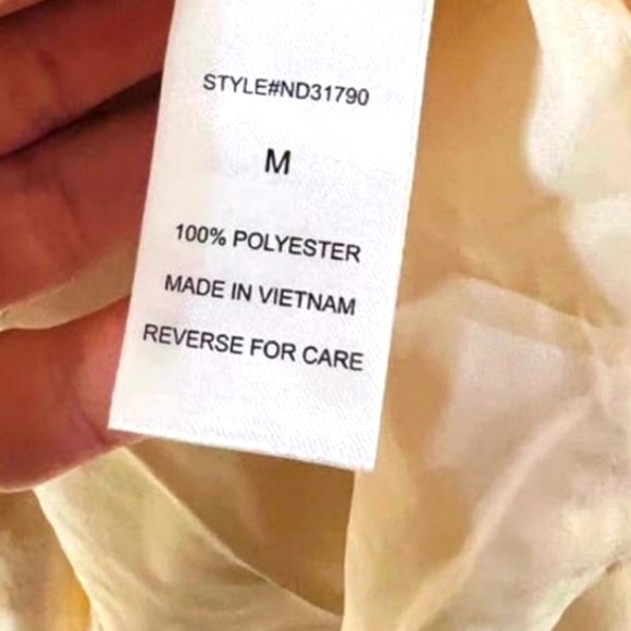 Lumiere UO Swiss Dot Chiffon Dress White on Cream A-line Lined Flowy MED NWT - Picture 11 of 12